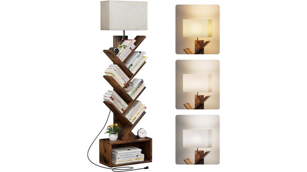 narrow six tier tree bookshelf