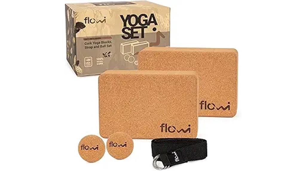 natural cork yoga set