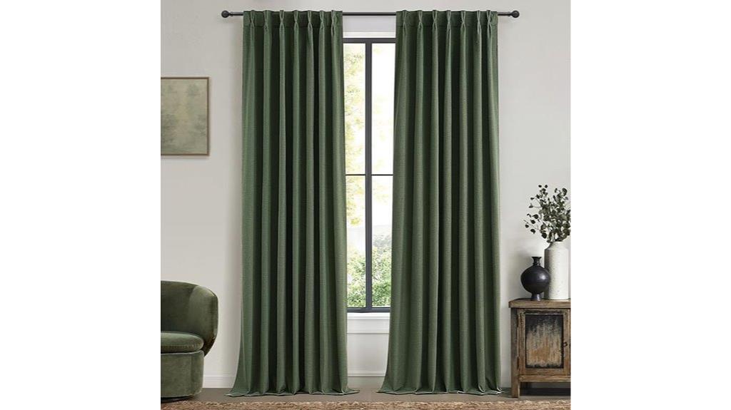 olive green insulated drapes
