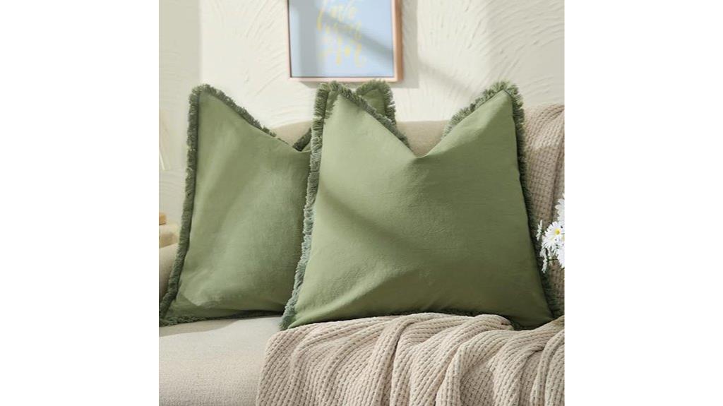 olive green pillow set