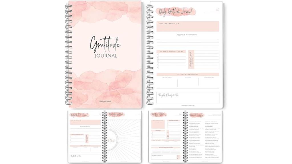 pink watercolor gratitude journal