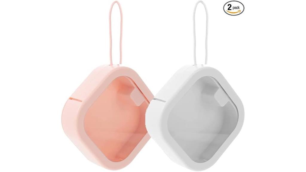 pink white hair tie organizer