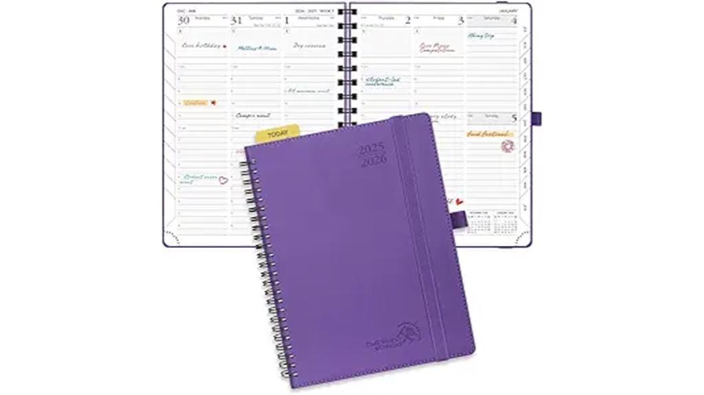 planner with leather cover