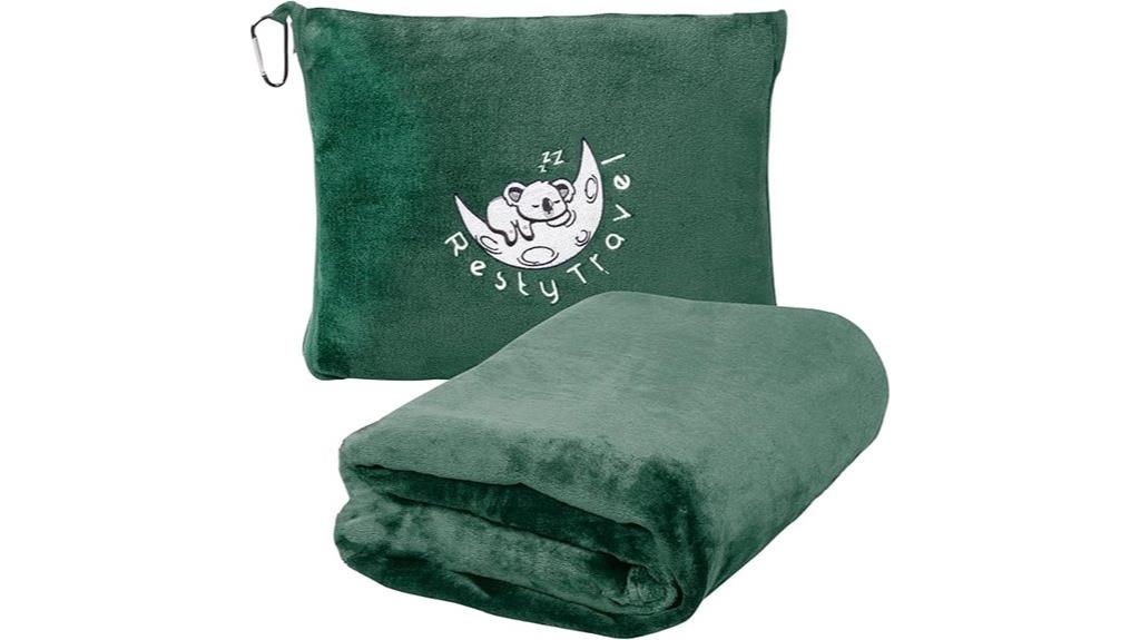 portable travel blanket with bag