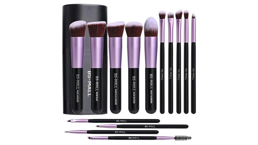 purple synthetic makeup set