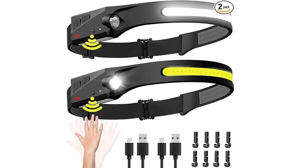 rechargeable dual headlamps with motion