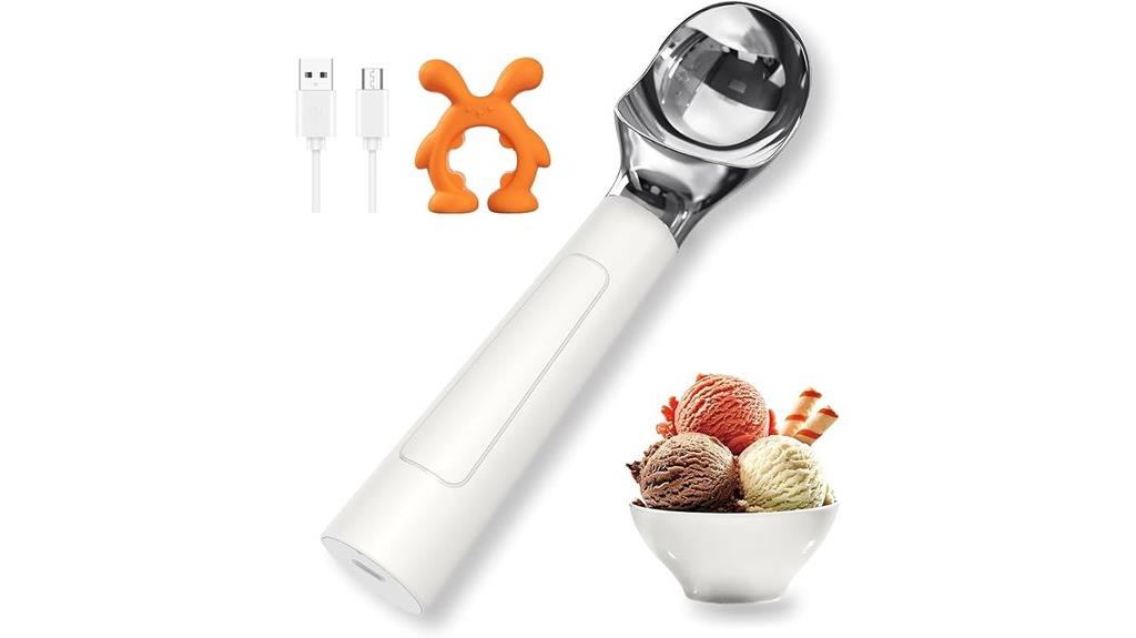 rechargeable heated ice cream scoop
