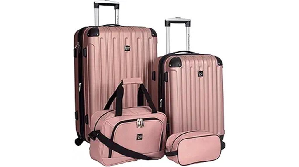 rose gold 4 piece luggage