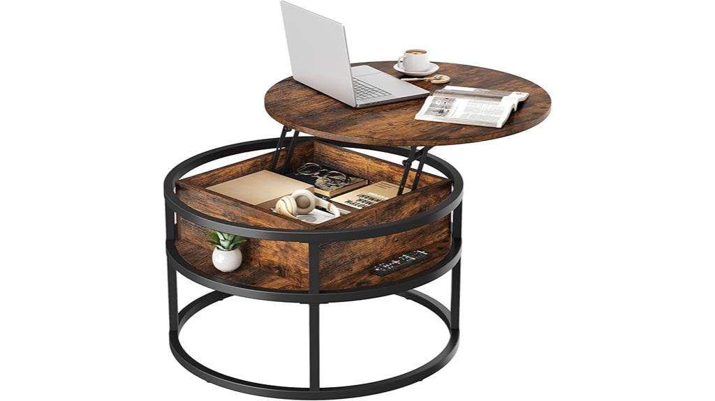 round coffee table with storage