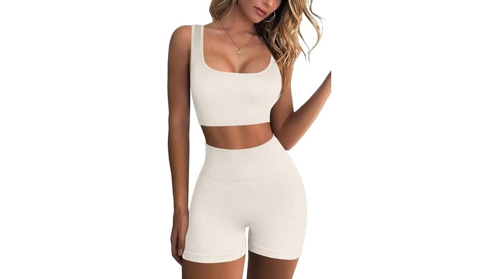 seamless ribbed workout set