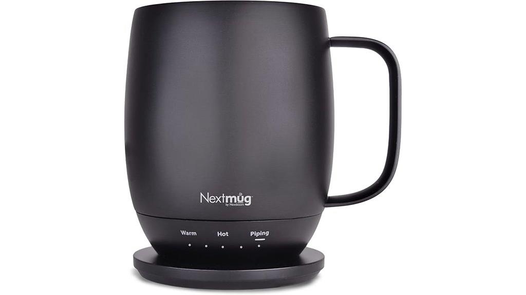 self heating black coffee mug