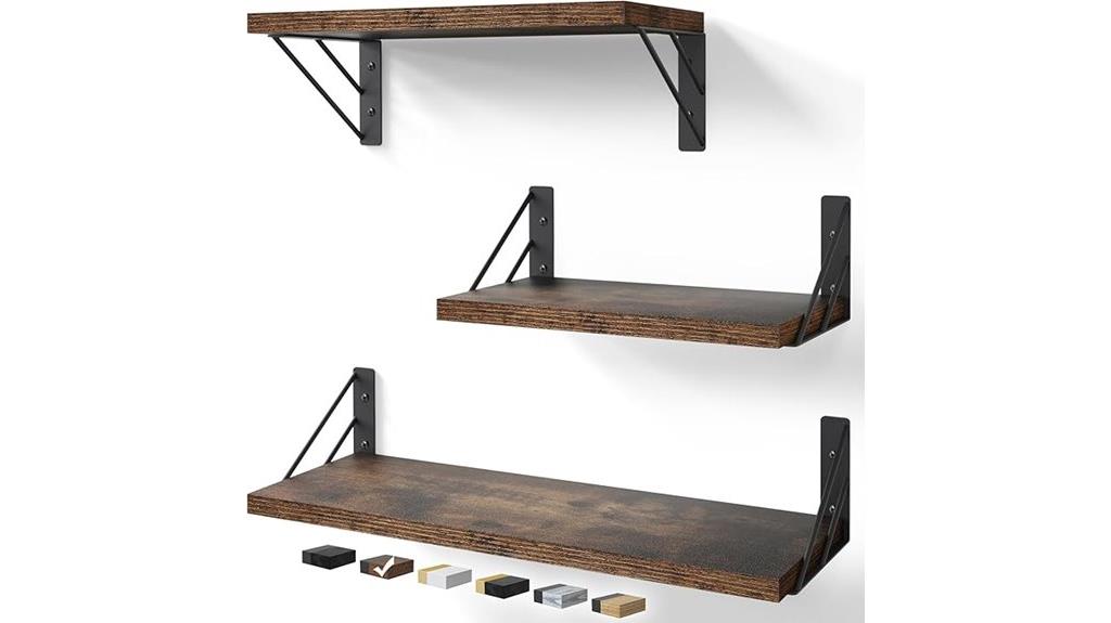 set of 3 bedroom wall shelves