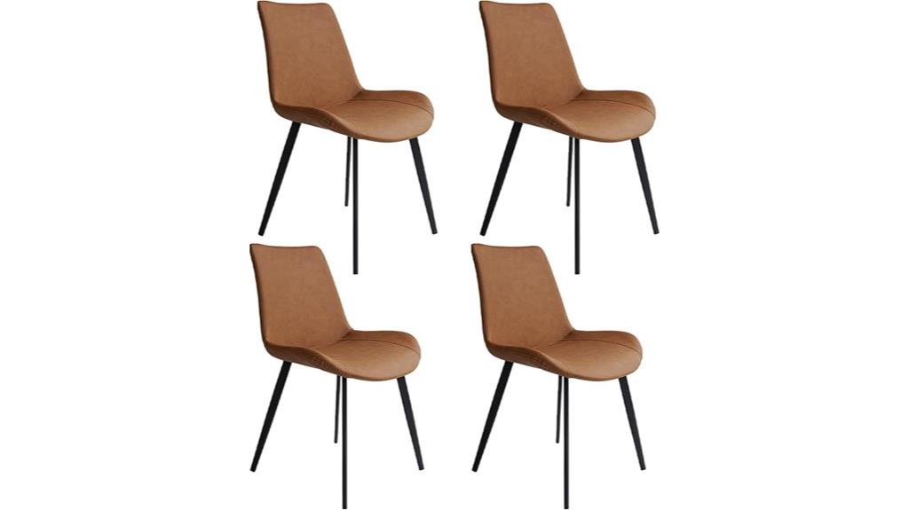 set of 4 faux leather dining chairs