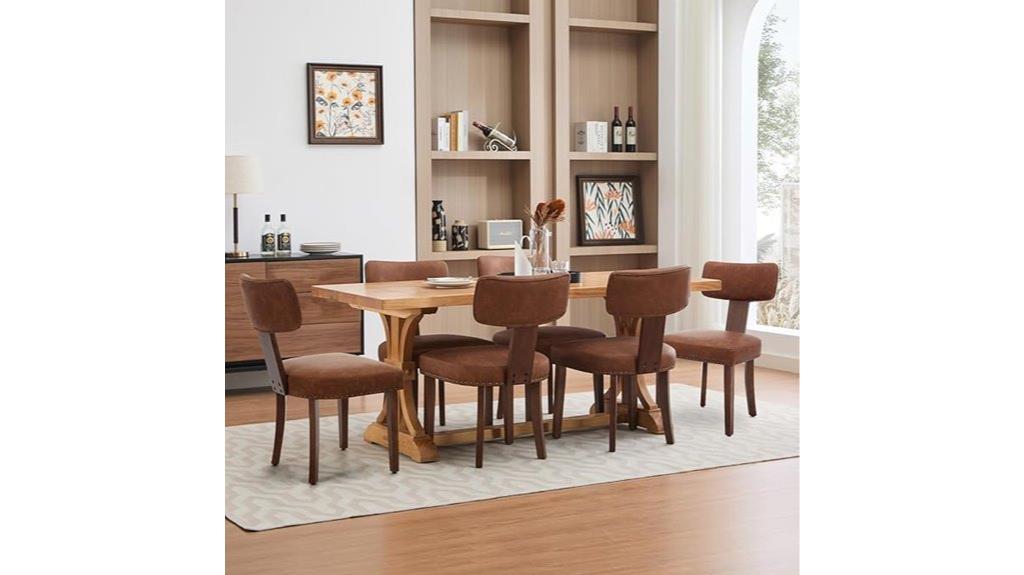 set of 6 leather dining chairs