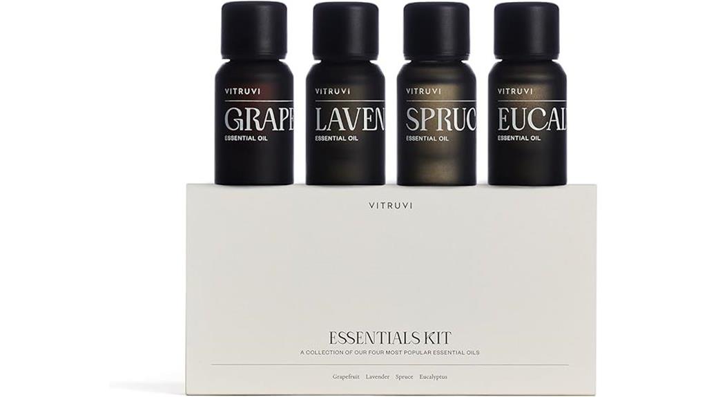 set of four essential oils