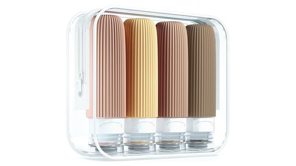 set of four travel bottles