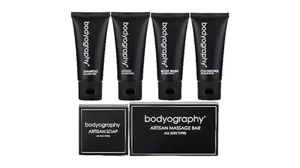 set of six toiletry essentials