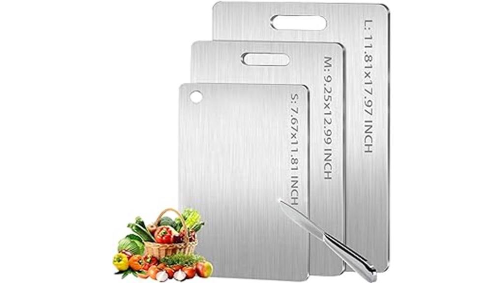 set of three titanium boards