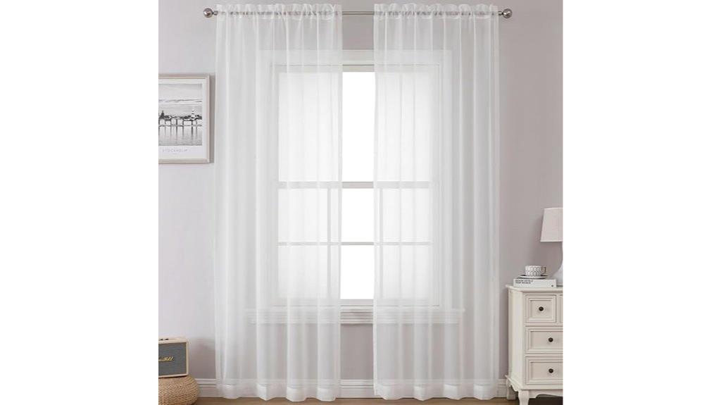 sheer white room curtains