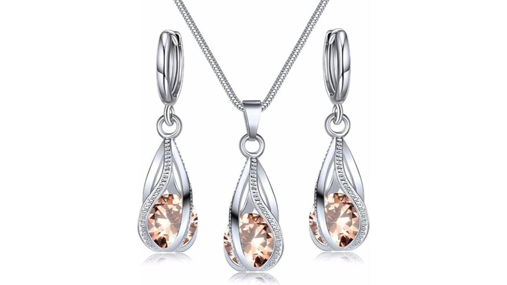 silver bridal jewelry set