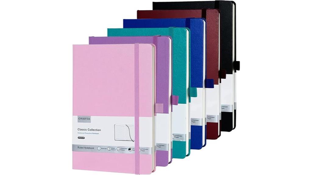 six colored a5 notebooks