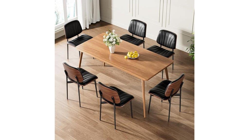 six mid century leather chairs