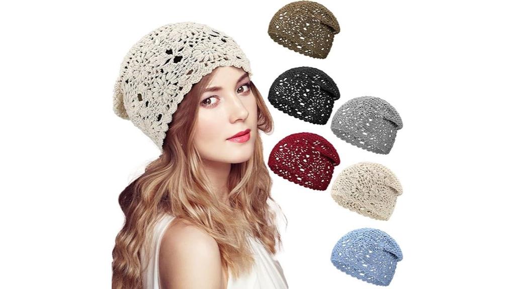 six piece crochet beanie set