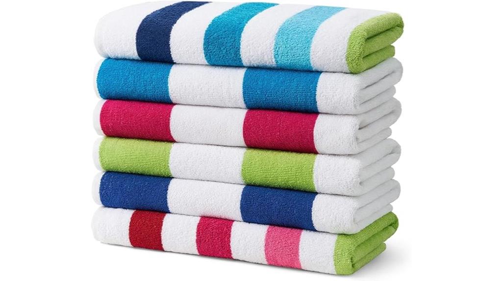 six striped towel set