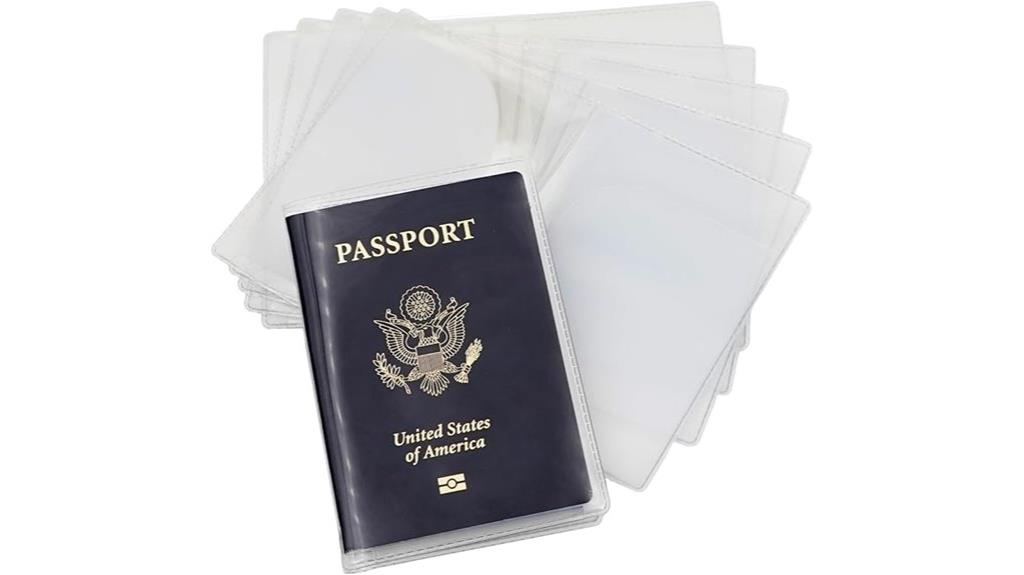 six transparent passport holders