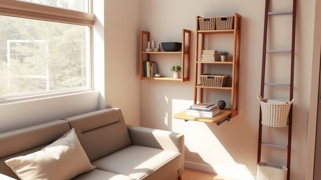 space efficient multifunctional furniture