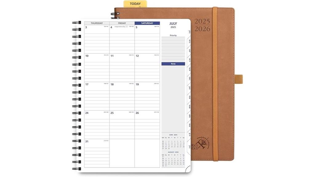 spiral bound monthly planner