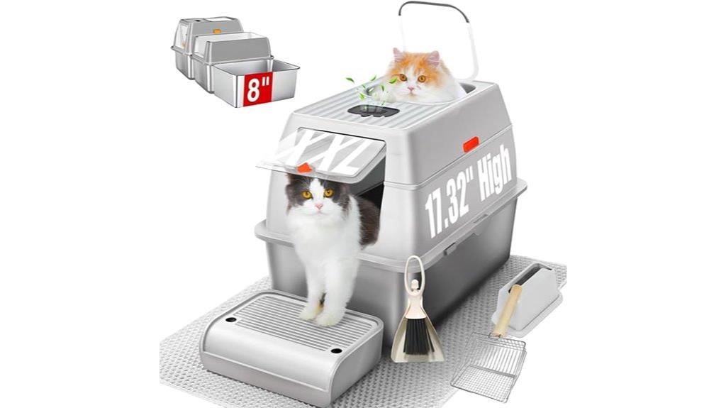 stainless steel enclosed litter box