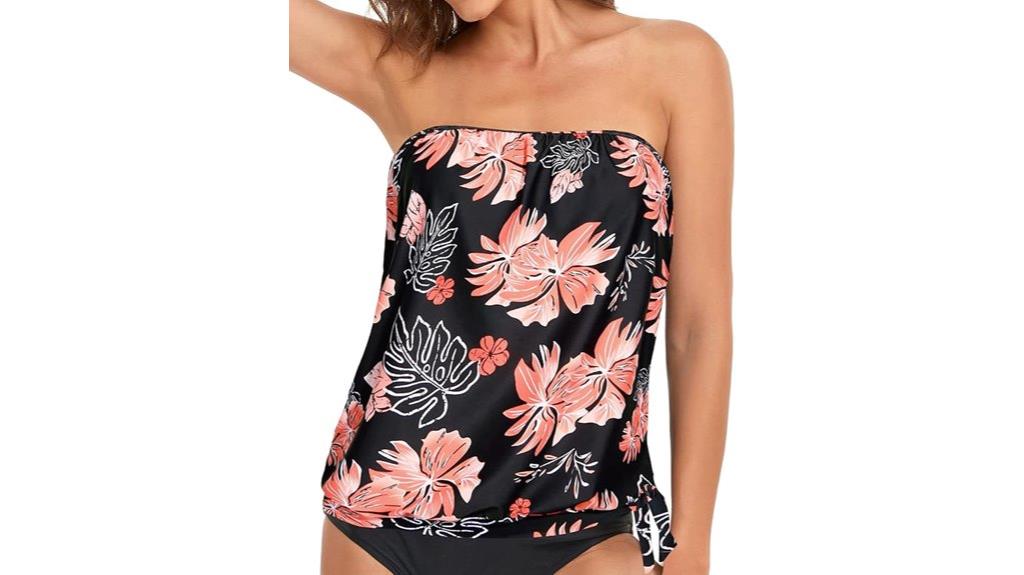 strapless tankini swim top