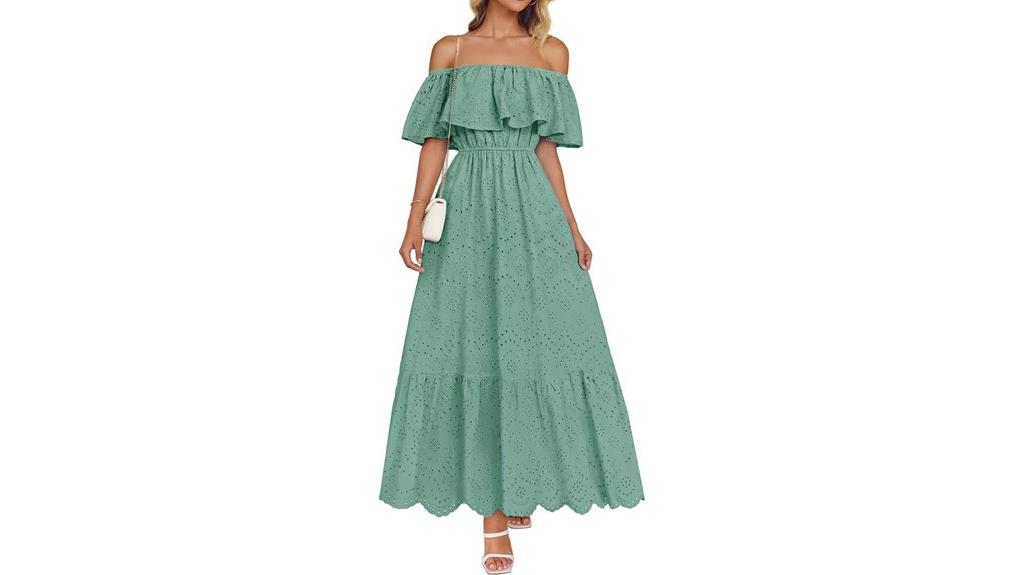 summer off shoulder ruffle dress