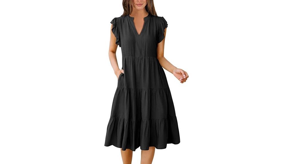 summer ruffle v neck dress