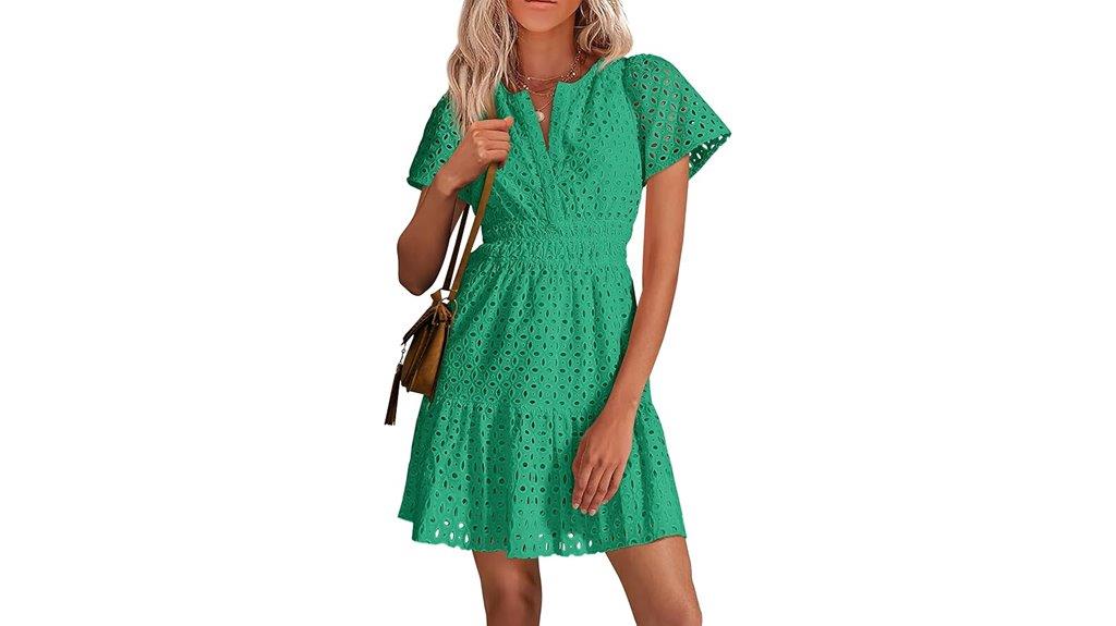 summer v neck lace dress