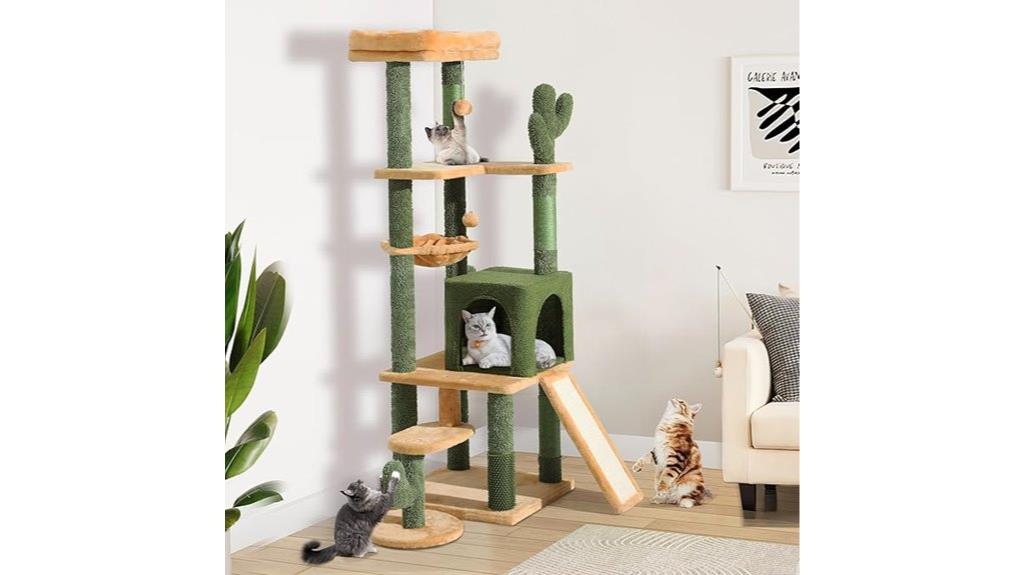 tall cactus shaped cat tower