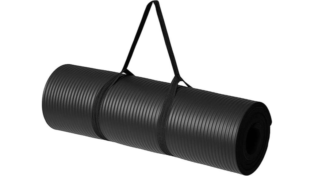 thick yoga mat with strap