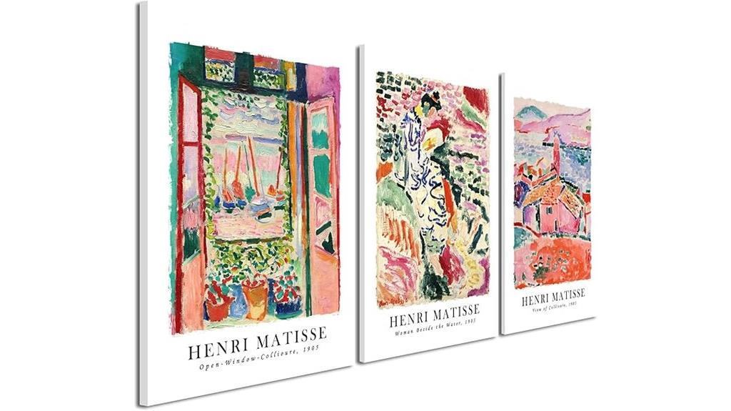 three piece henri matisse art