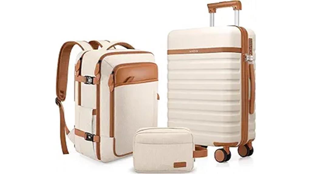three piece spinner luggage