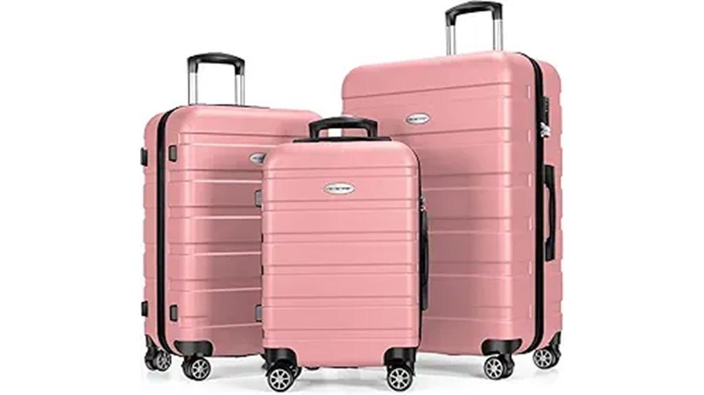 three piece spinner luggage set
