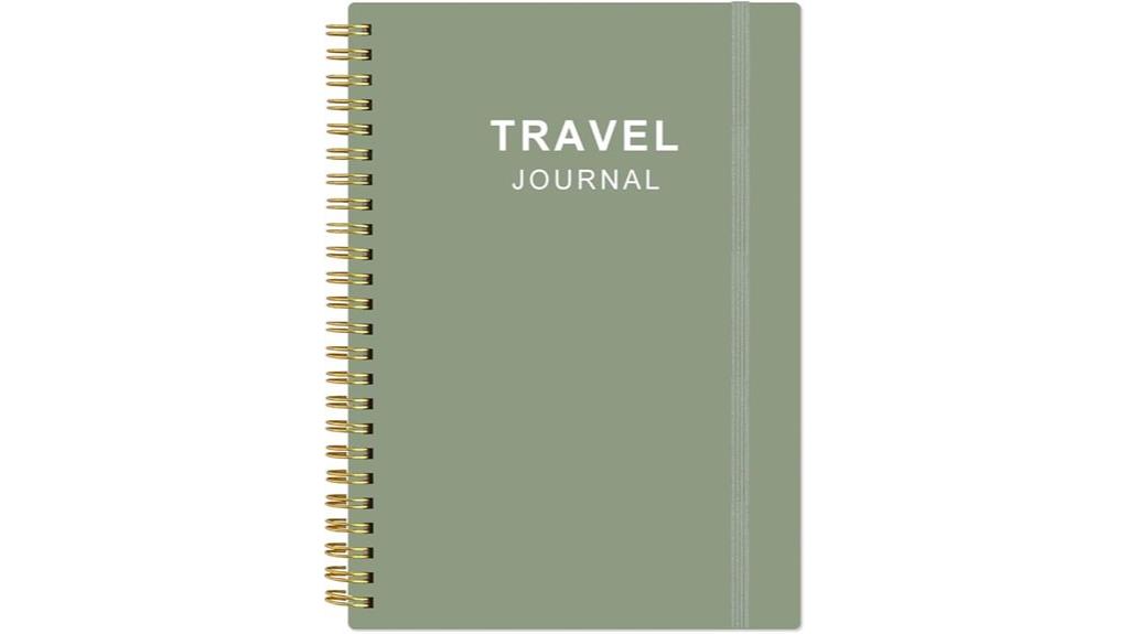 travel journal with green cover