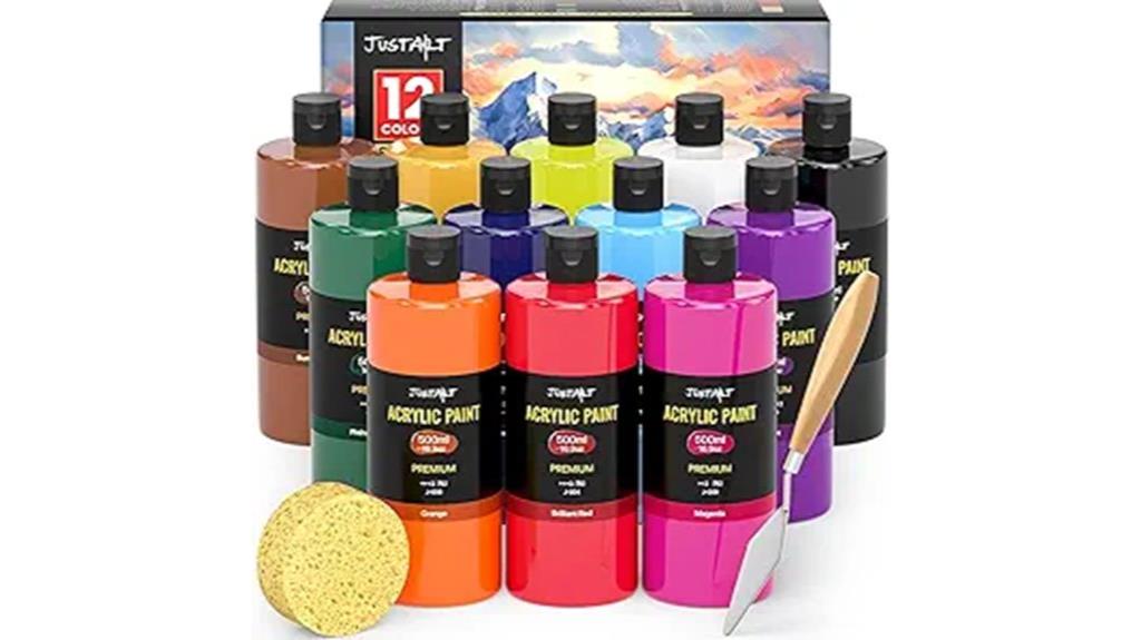 twelve 16 9oz acrylic paint