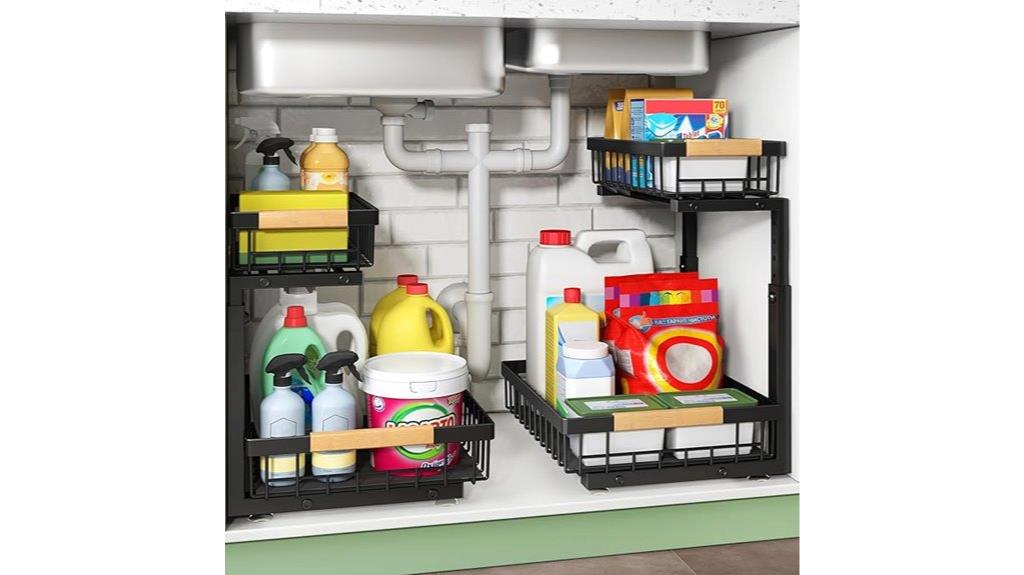 two pack under sink shelves