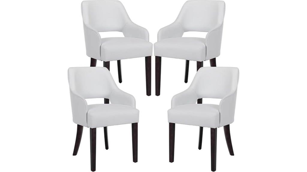 upholstered faux leather chairs
