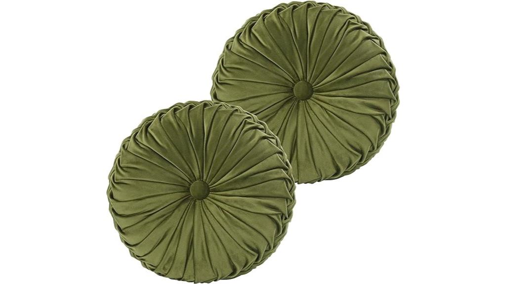 velvet round button pillows
