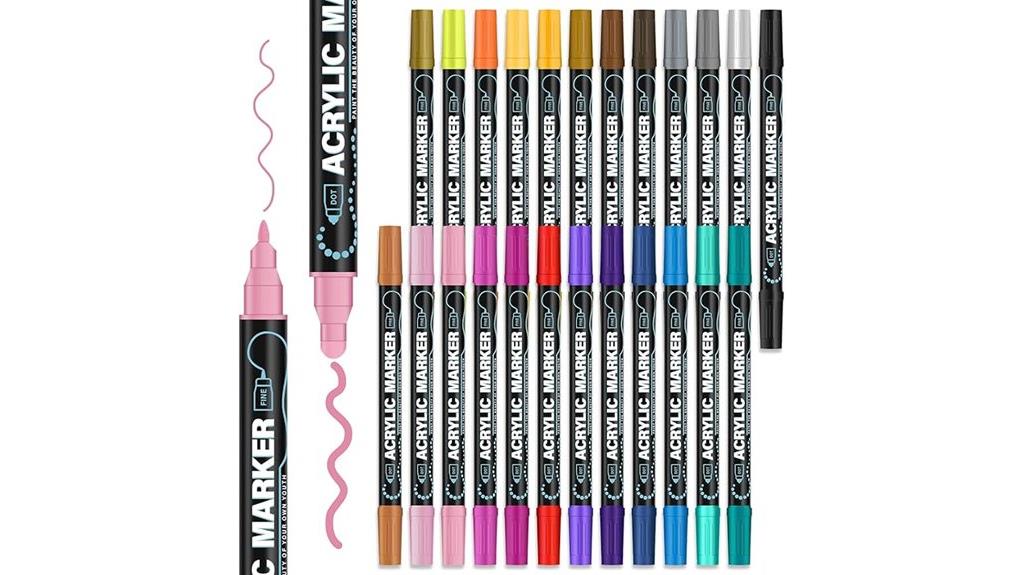vibrant 24 color acrylic markers
