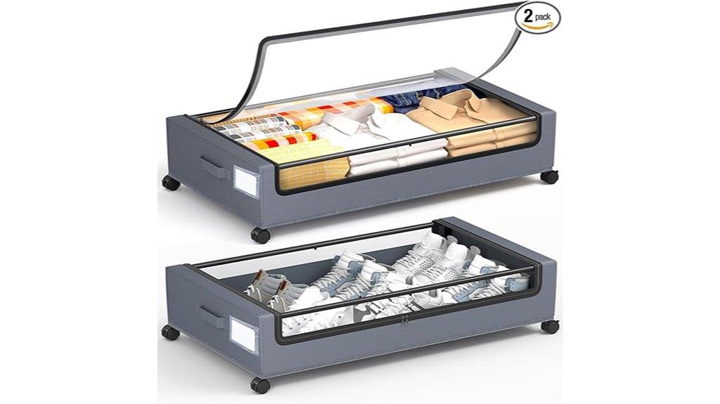 wheeled square under bed storage