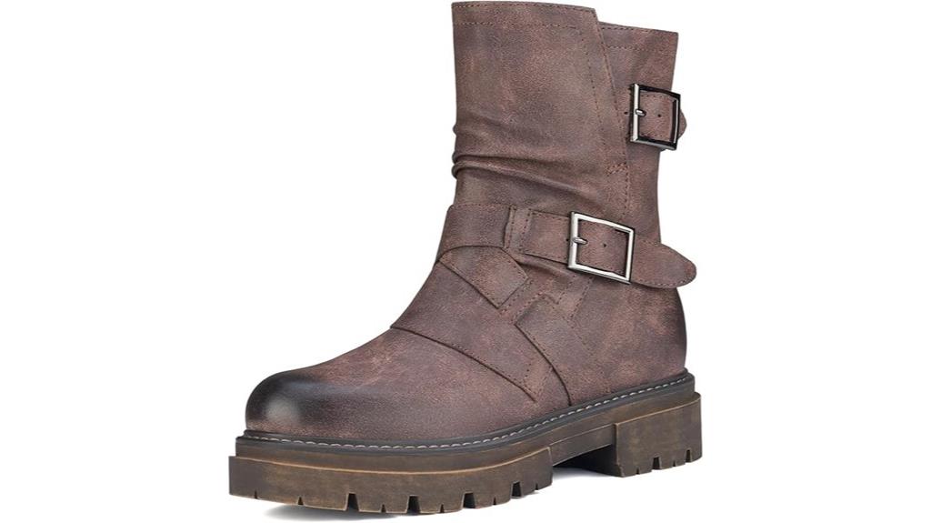 women s buckled biker boots