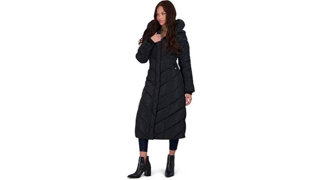women s chevron maxi puffer